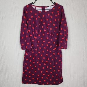 BODEN Christina Corduroy Midi Dress in Black Forest & Oak Leaf 6